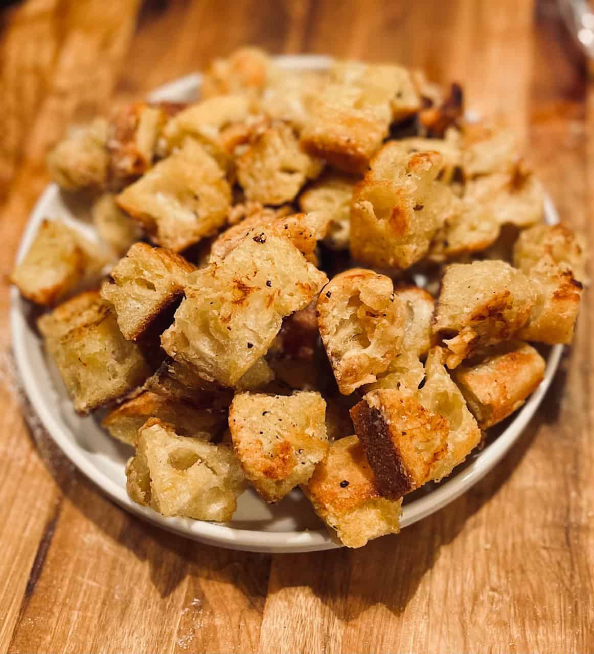 Crispy Parmesan crusted Croutons.