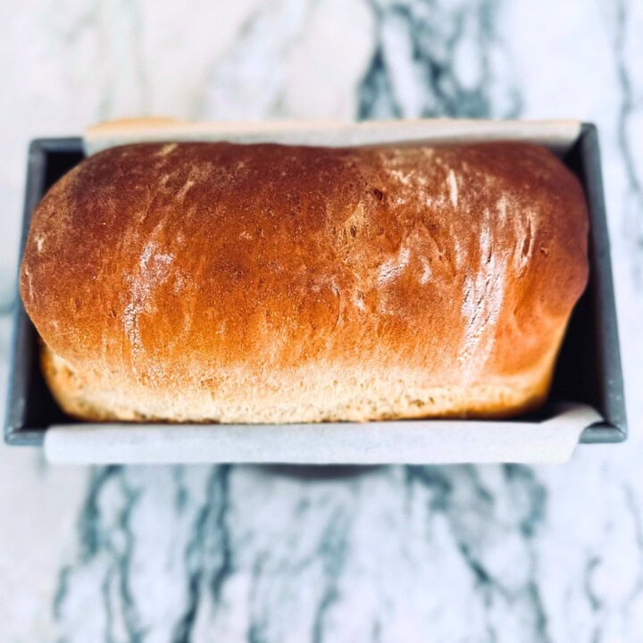 Freshly baked cottage cheese bread.