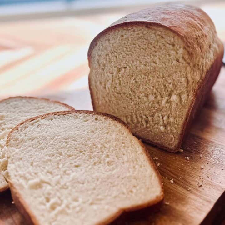 Cottage cheese bread sliced.
