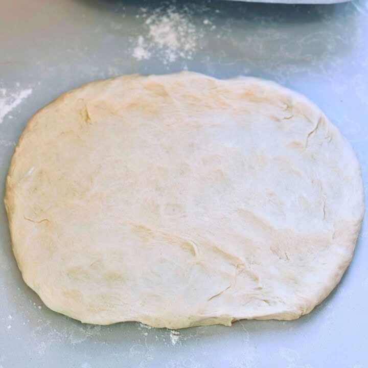 Cottage cheese bread dough punched down.