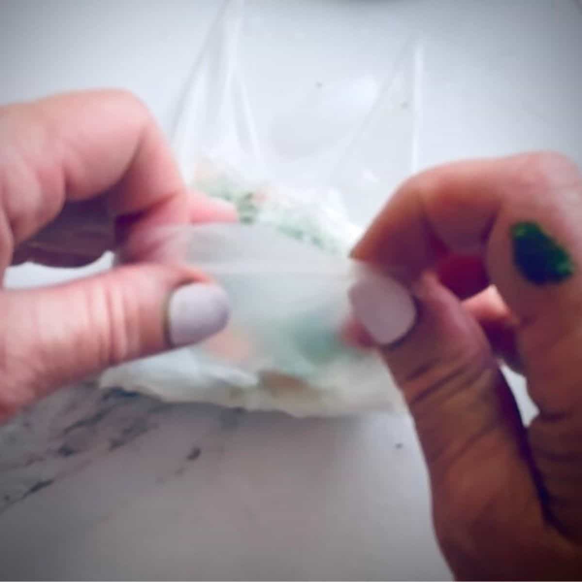 Rolling a fresh roll.